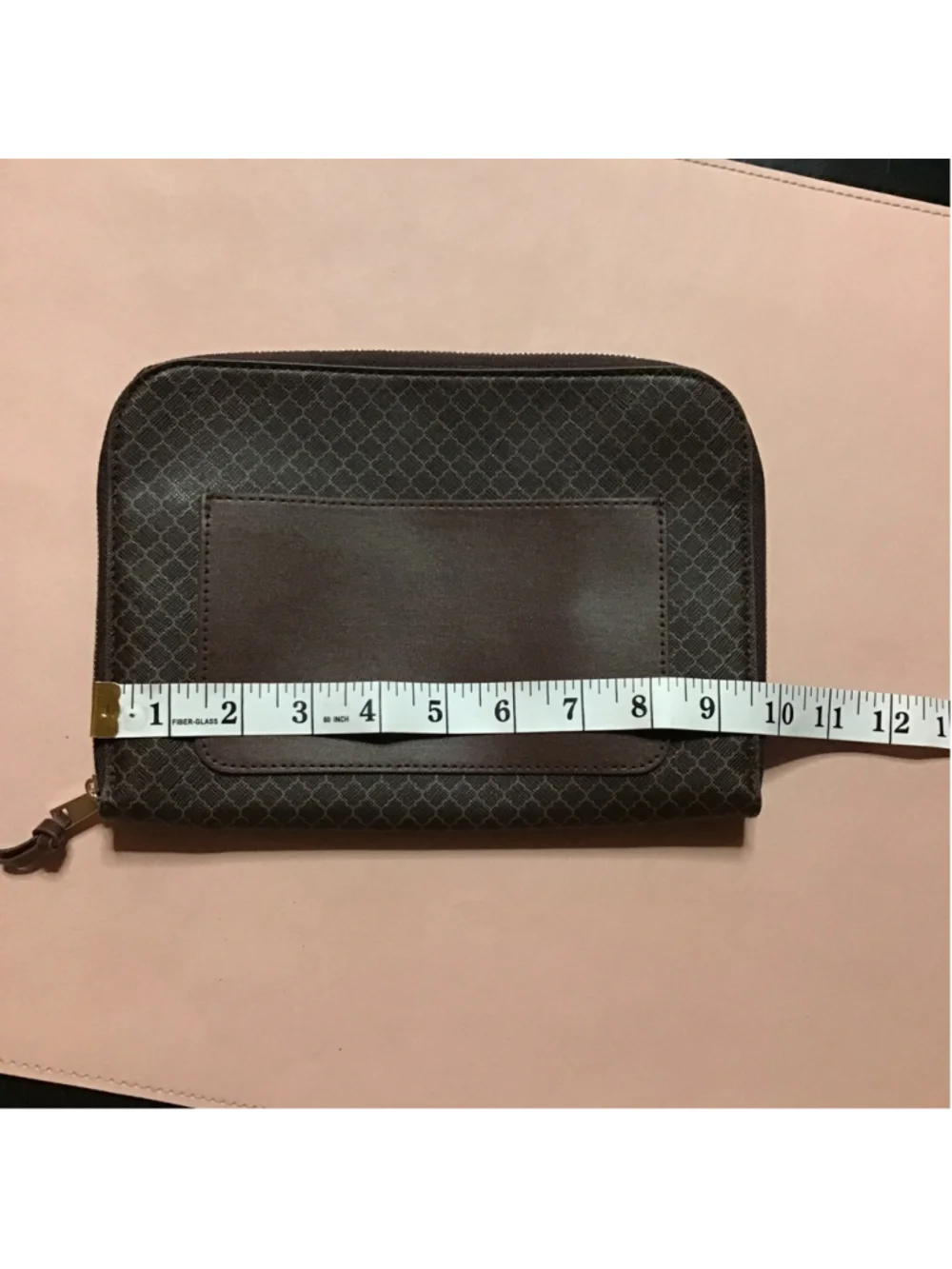 LANVIN Brown Cosmetic Bag with Gold Accents